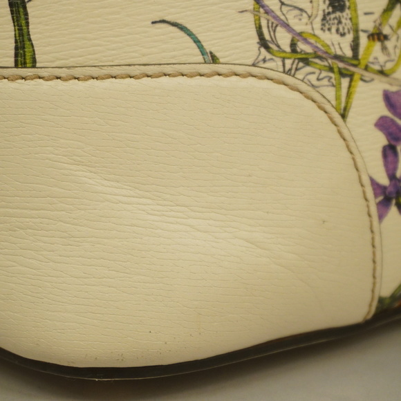 Auth Gucci Flora 2way Bag 309617 Women's Leather Boston Bag,Shoulder Bag Ivory - Picture 16 of 16